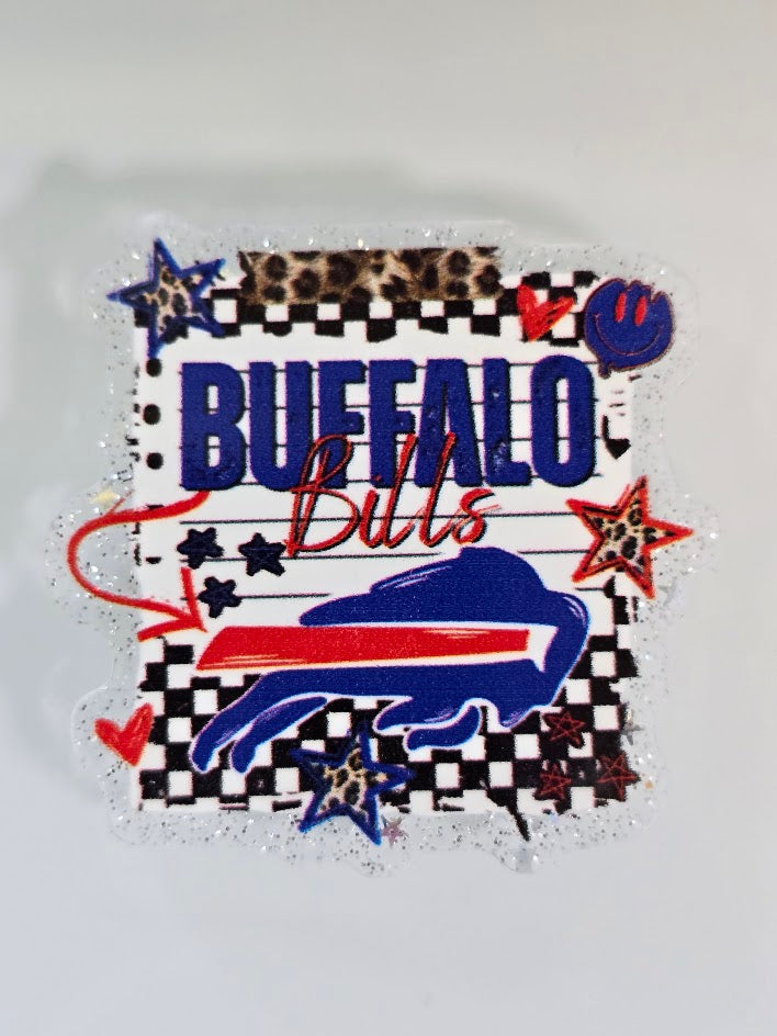Acrylic Glitter Flatbacks - Buffalo Bills