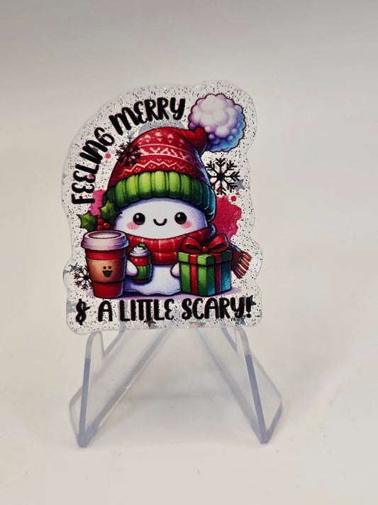 Acrylic Glitter Flatbacks - Feeling Merry & A Little Scary!