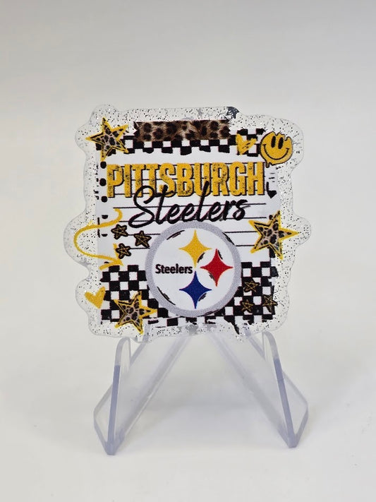 Acrylic Glitter Flatbacks - Pittsburgh Steelers
