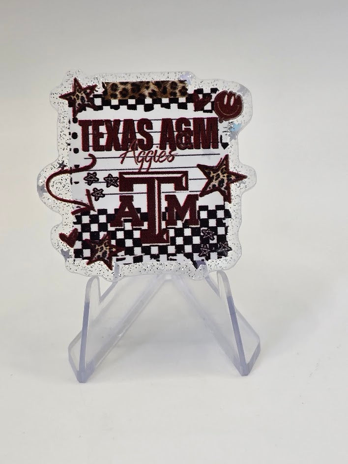 Acrylic Glitter Flatbacks - Texas A&M Aggies
