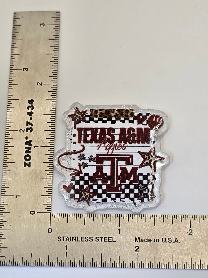 Acrylic Glitter Flatbacks - Texas A&M Aggies