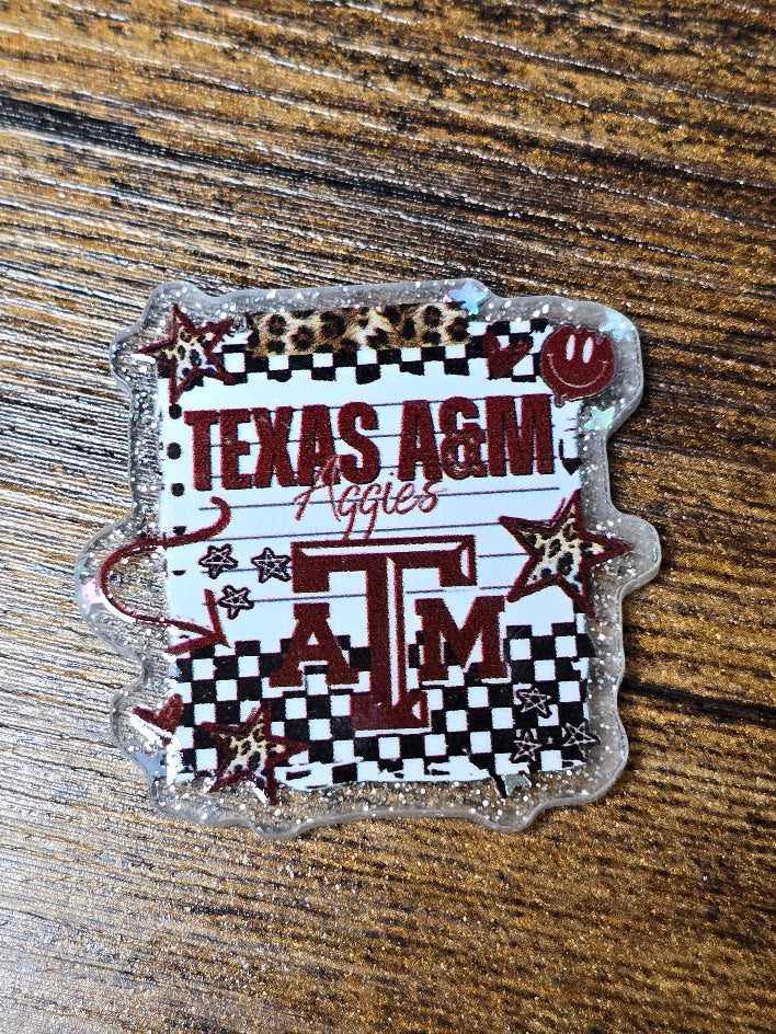 Acrylic Glitter Flatbacks - Texas A&M Aggies