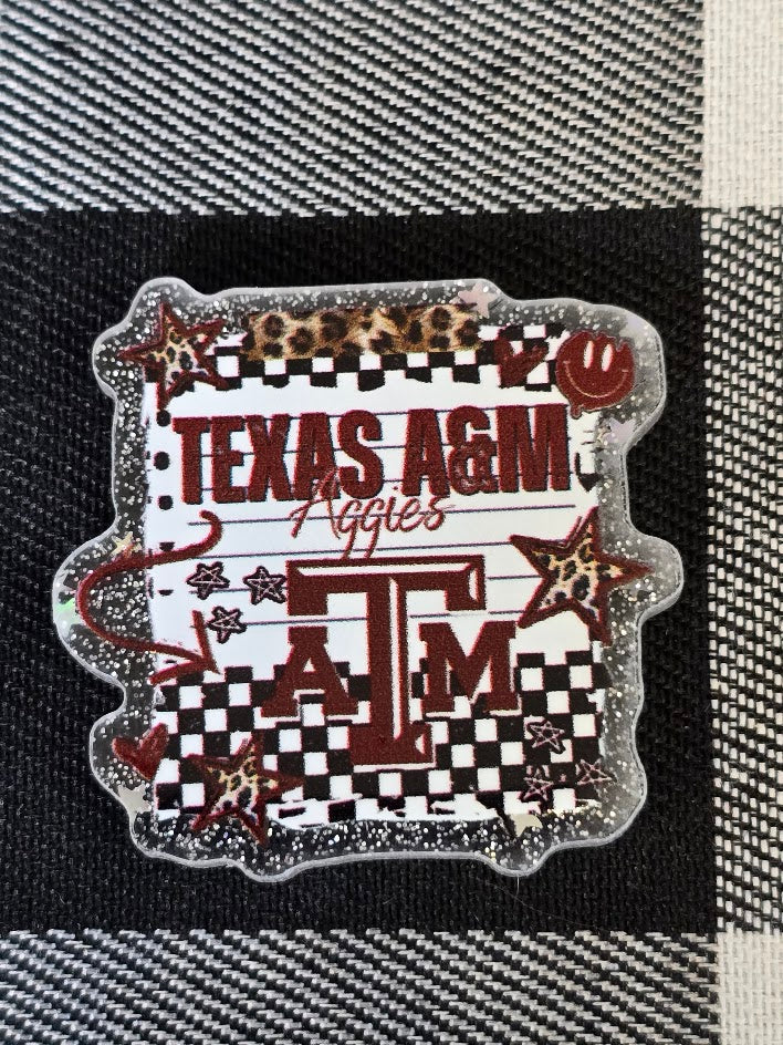 Acrylic Glitter Flatbacks - Texas A&M Aggies