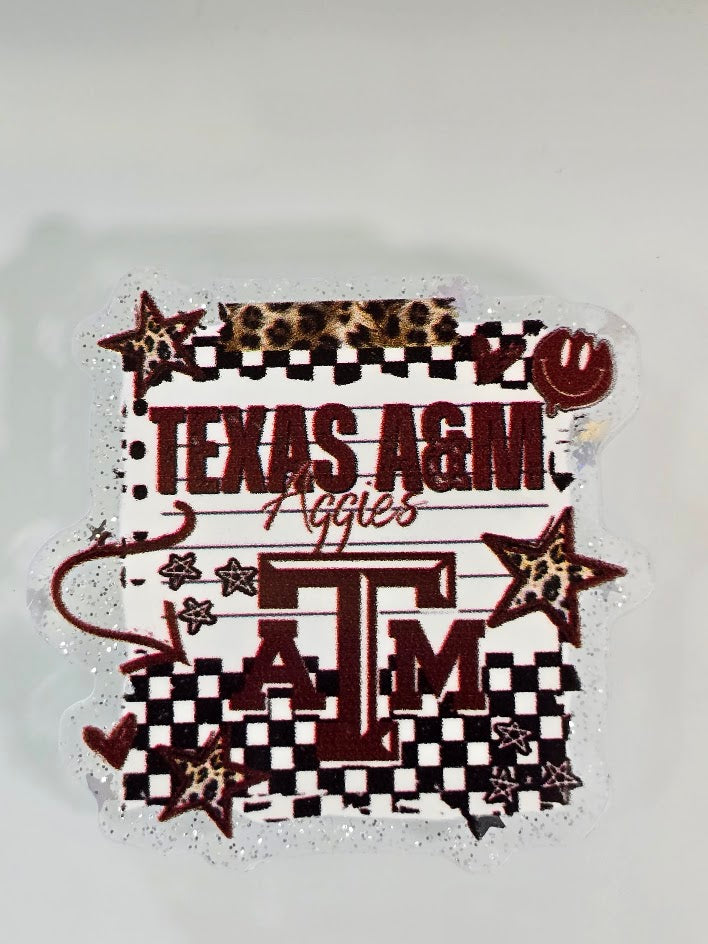 Acrylic Glitter Flatbacks - Texas A&M Aggies