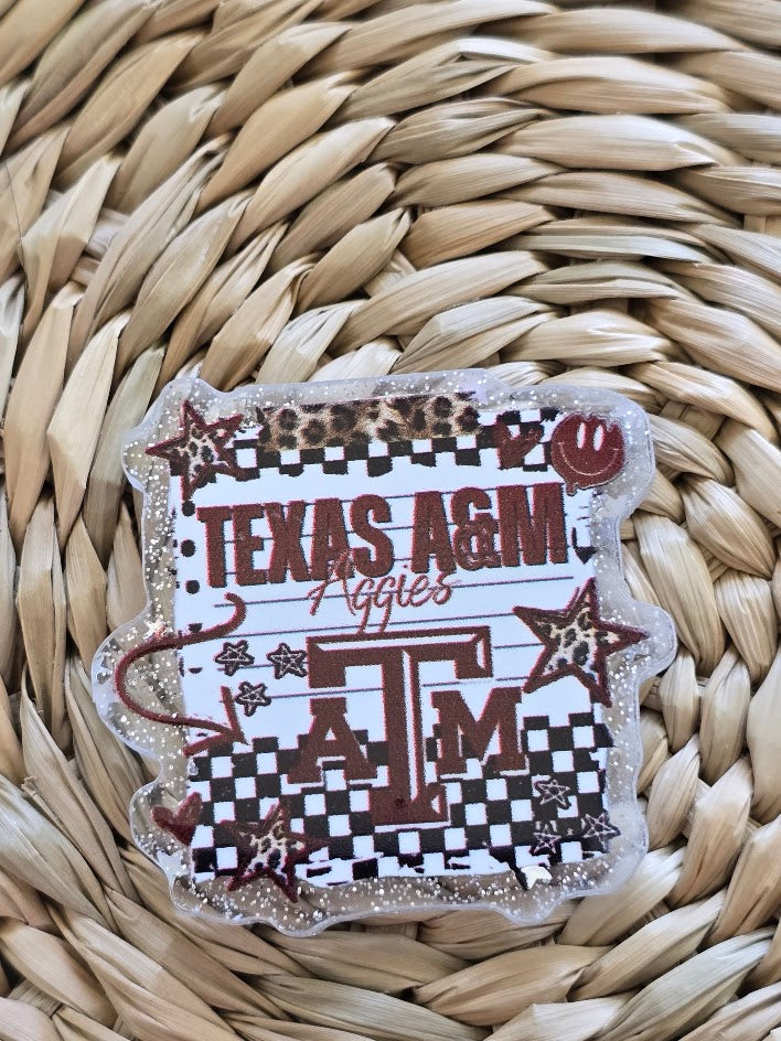 Acrylic Glitter Flatbacks - Texas A&M Aggies