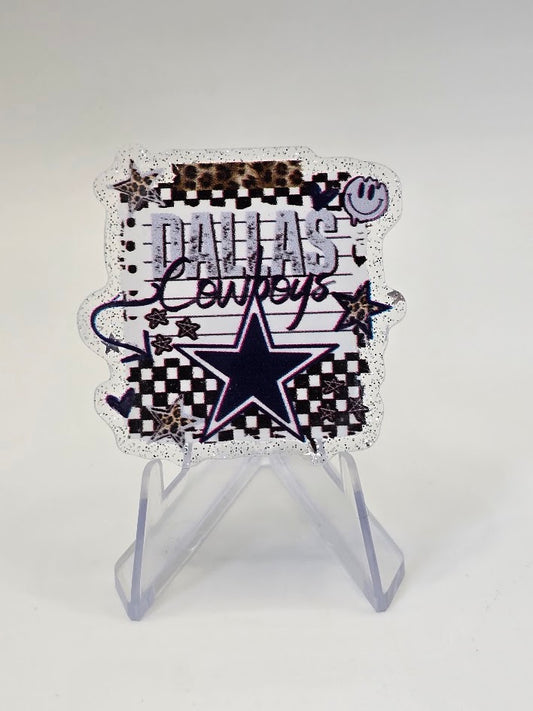 Acrylic Glitter Flatbacks - Dallas Cowboys