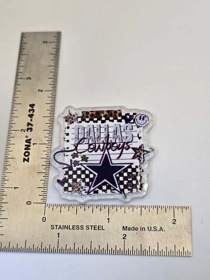 Acrylic Glitter Flatbacks - Dallas Cowboys