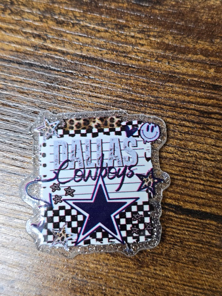Acrylic Glitter Flatbacks - Dallas Cowboys