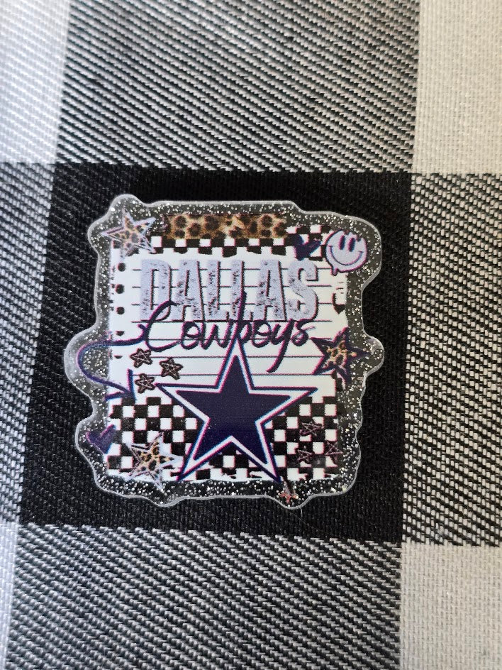 Acrylic Glitter Flatbacks - Dallas Cowboys