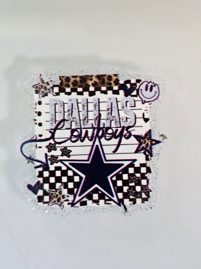 Acrylic Glitter Flatbacks - Dallas Cowboys