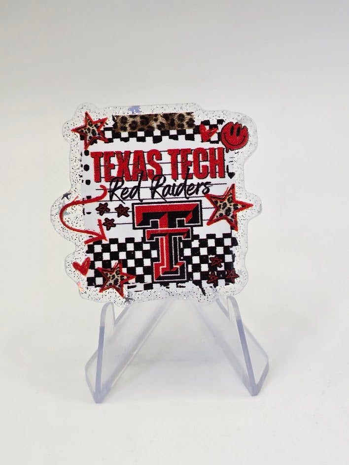 Acrylic Glitter Flatbacks - Texas Tech Red Raiders
