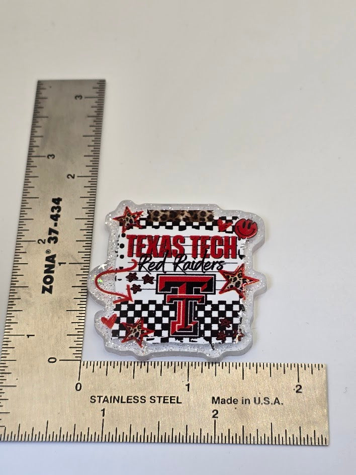 Acrylic Glitter Flatbacks - Texas Tech Red Raiders