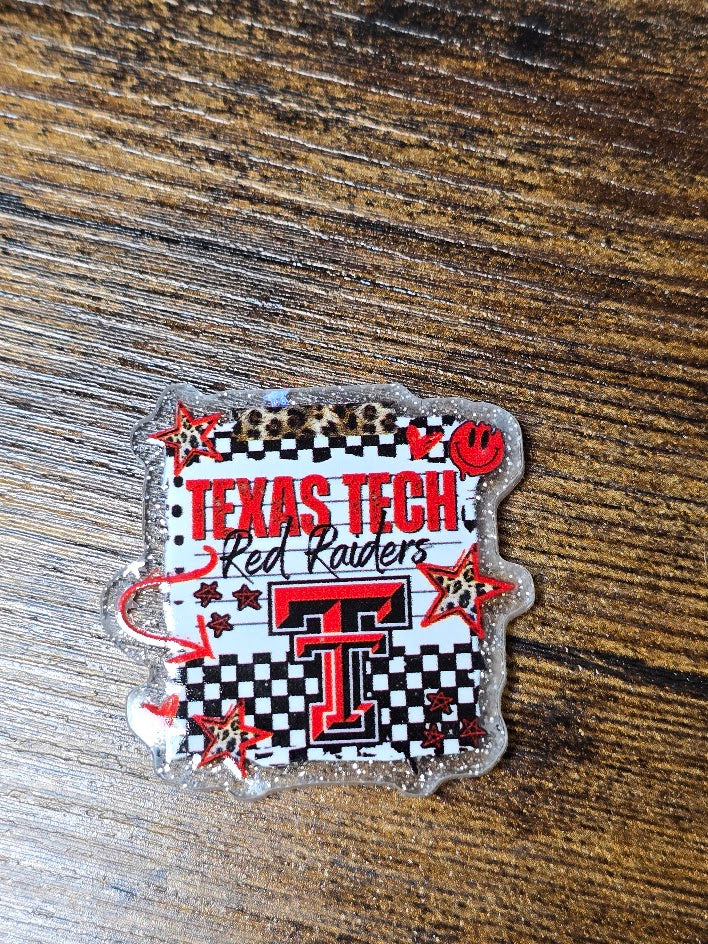 Acrylic Glitter Flatbacks - Texas Tech Red Raiders
