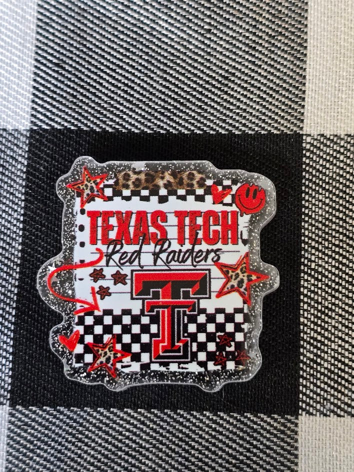 Acrylic Glitter Flatbacks - Texas Tech Red Raiders