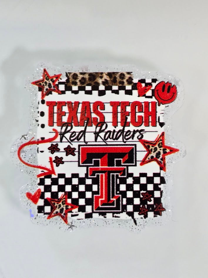 Acrylic Glitter Flatbacks - Texas Tech Red Raiders