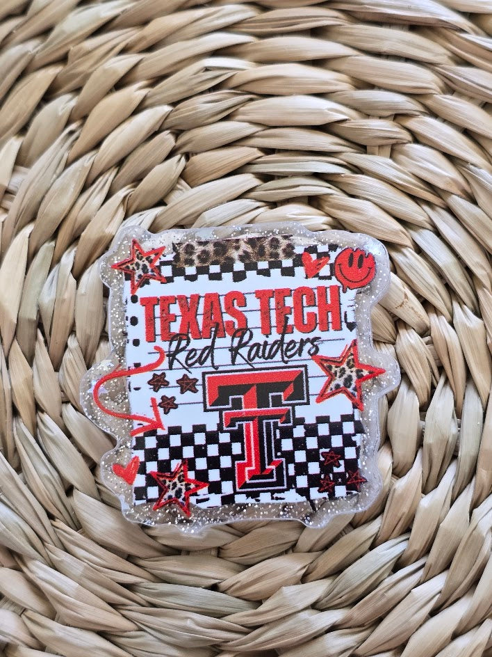 Acrylic Glitter Flatbacks - Texas Tech Red Raiders