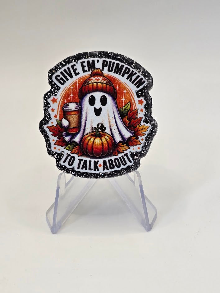 Acrylic Glitter Flatbacks - Give Em' Pumpkin To Talk About