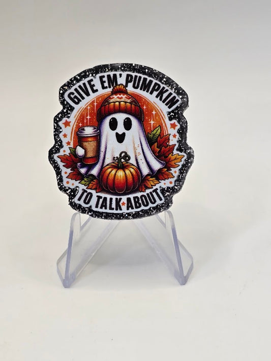 Acrylic Glitter Flatbacks - Give Em' Pumpkin To Talk About