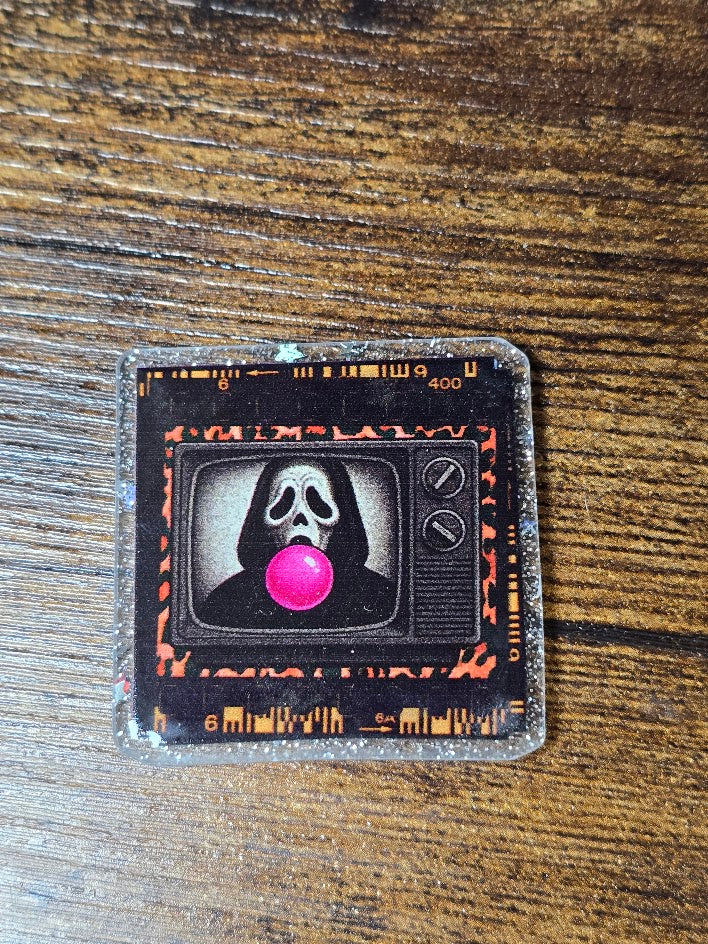 Acrylic Glitter Flatbacks - Ghostface On TV