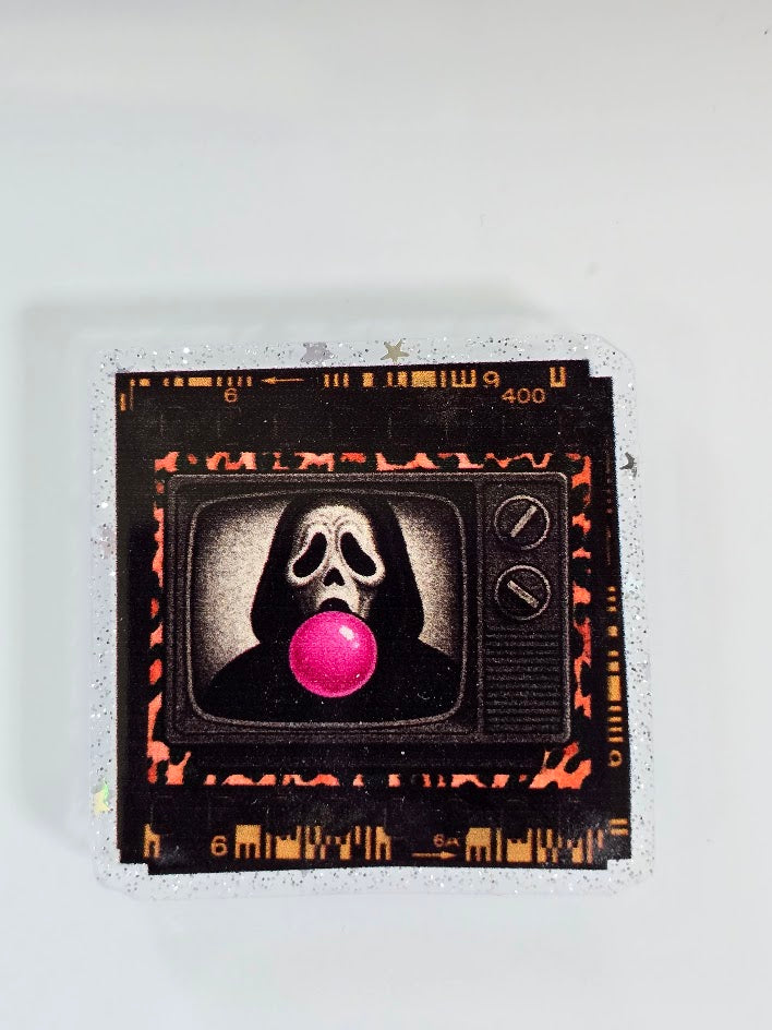 Acrylic Glitter Flatbacks - Ghostface On TV