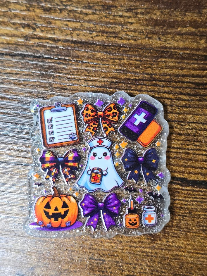 Acrylic Glitter Flatbacks - Halloween Medical Supplies