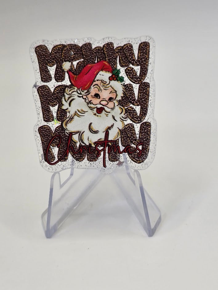 Acrylic Glitter Flatbacks - Merry Merry Merry Christmas
