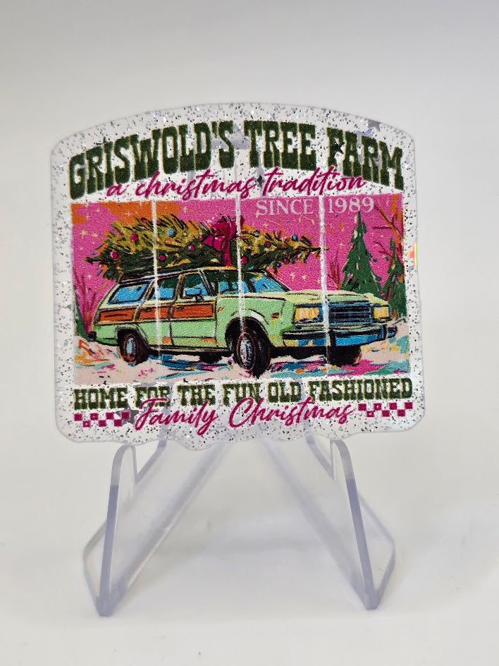 Acrylic Glitter Flatbacks - Griswold's Tree Farm A Christmas Tradition