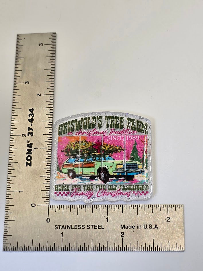 Acrylic Glitter Flatbacks - Griswold's Tree Farm A Christmas Tradition