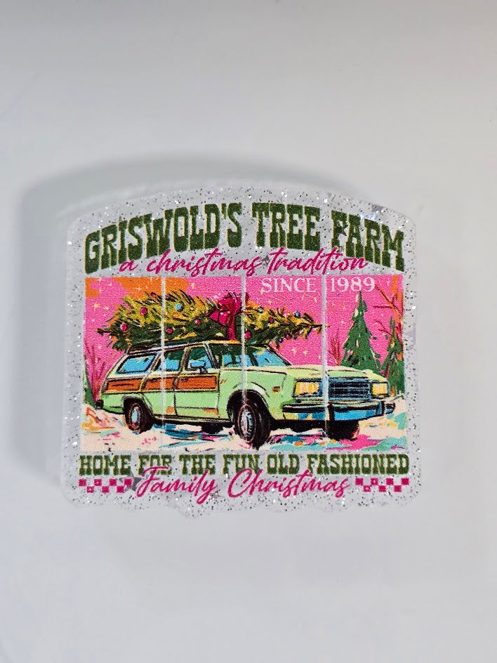 Acrylic Glitter Flatbacks - Griswold's Tree Farm A Christmas Tradition