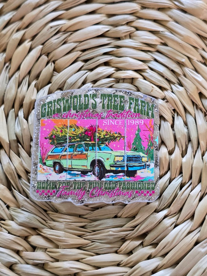 Acrylic Glitter Flatbacks - Griswold's Tree Farm A Christmas Tradition
