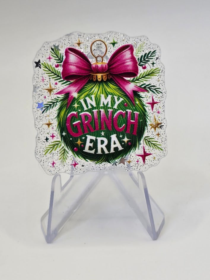 Acrylic Glitter Flatbacks - In My Grinch Era