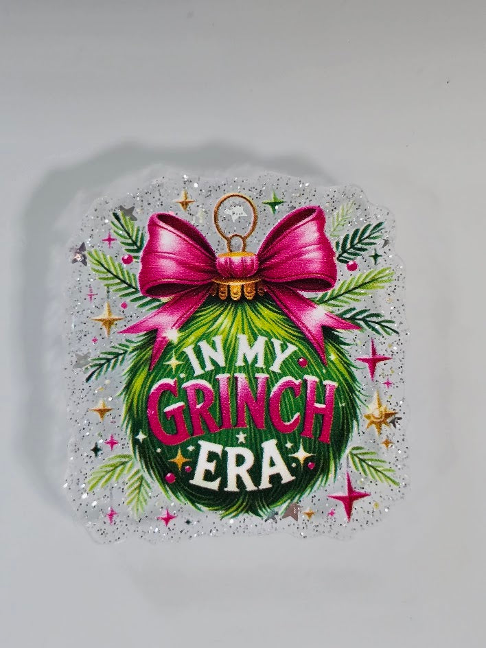 Acrylic Glitter Flatbacks - In My Grinch Era
