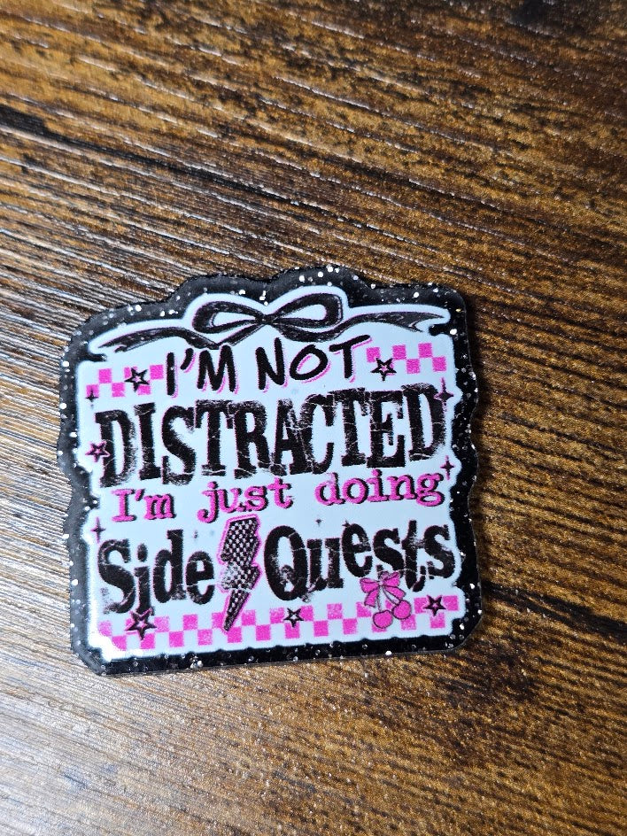 Acrylic Glitter Flatbacks - I'm Just Doing Side Quests