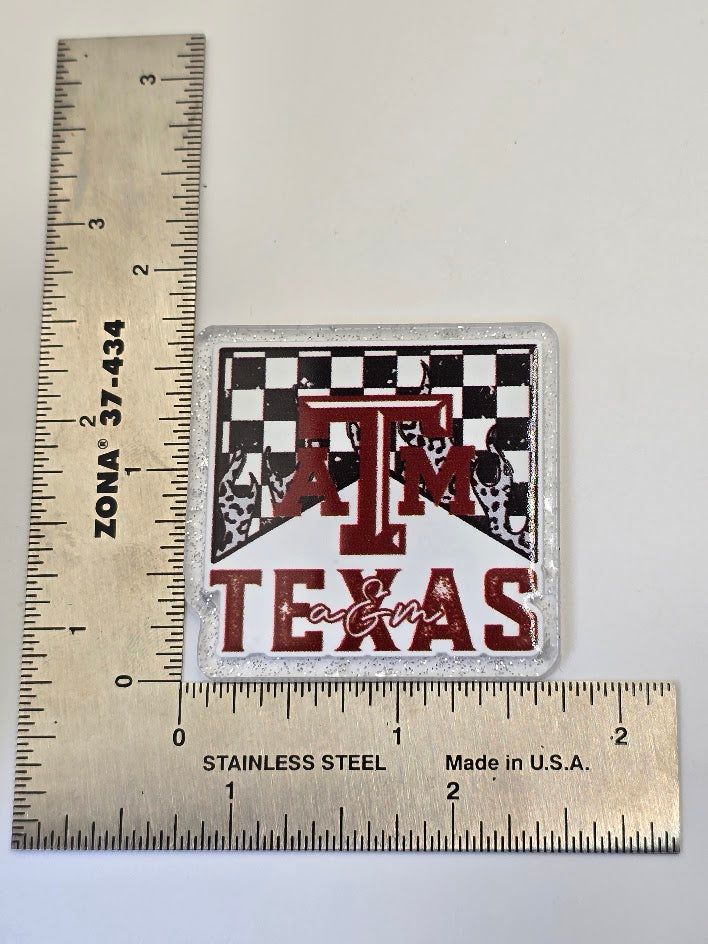 Acrylic Glitter Flatbacks - Texas A&M