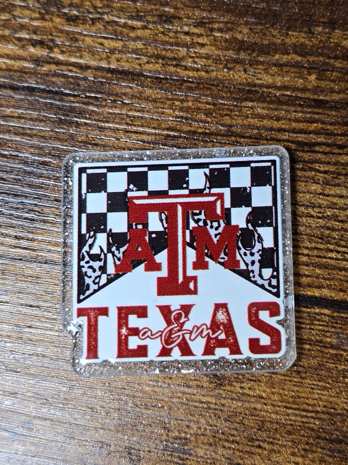 Acrylic Glitter Flatbacks - Texas A&M