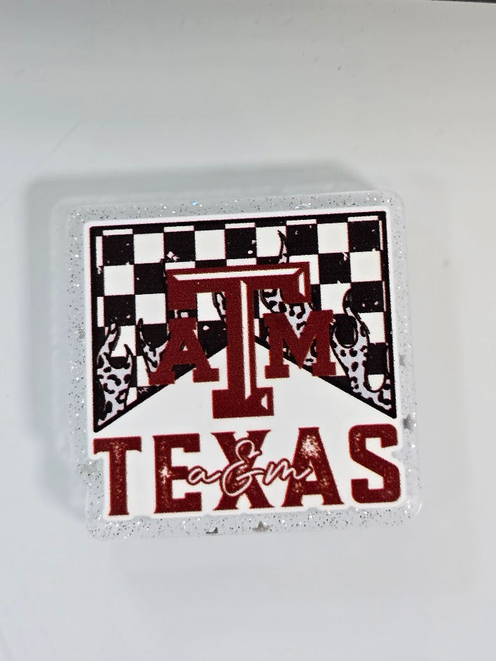 Acrylic Glitter Flatbacks - Texas A&M