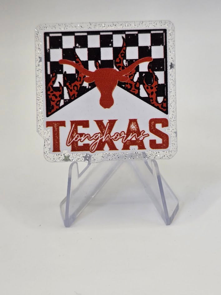 Acrylic Glitter Flatbacks - Texas Longhorns