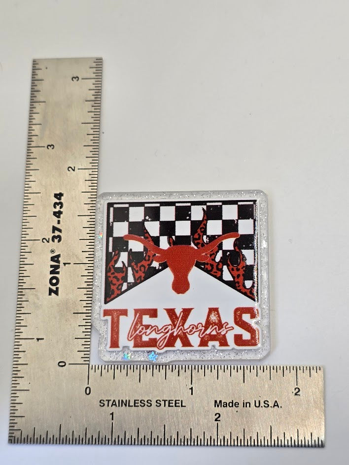Acrylic Glitter Flatbacks - Texas Longhorns