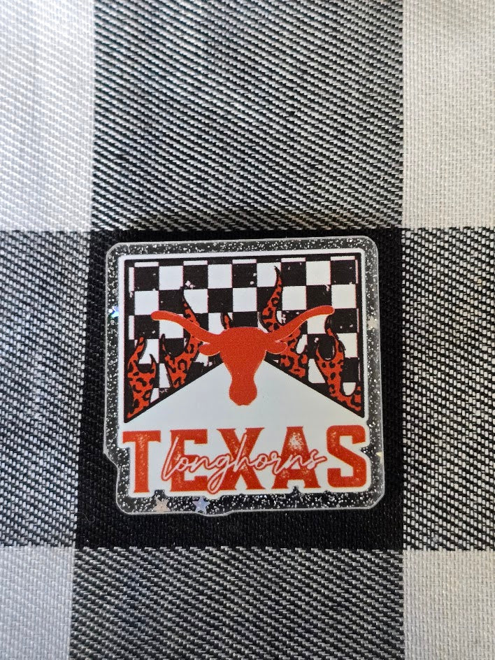 Acrylic Glitter Flatbacks - Texas Longhorns