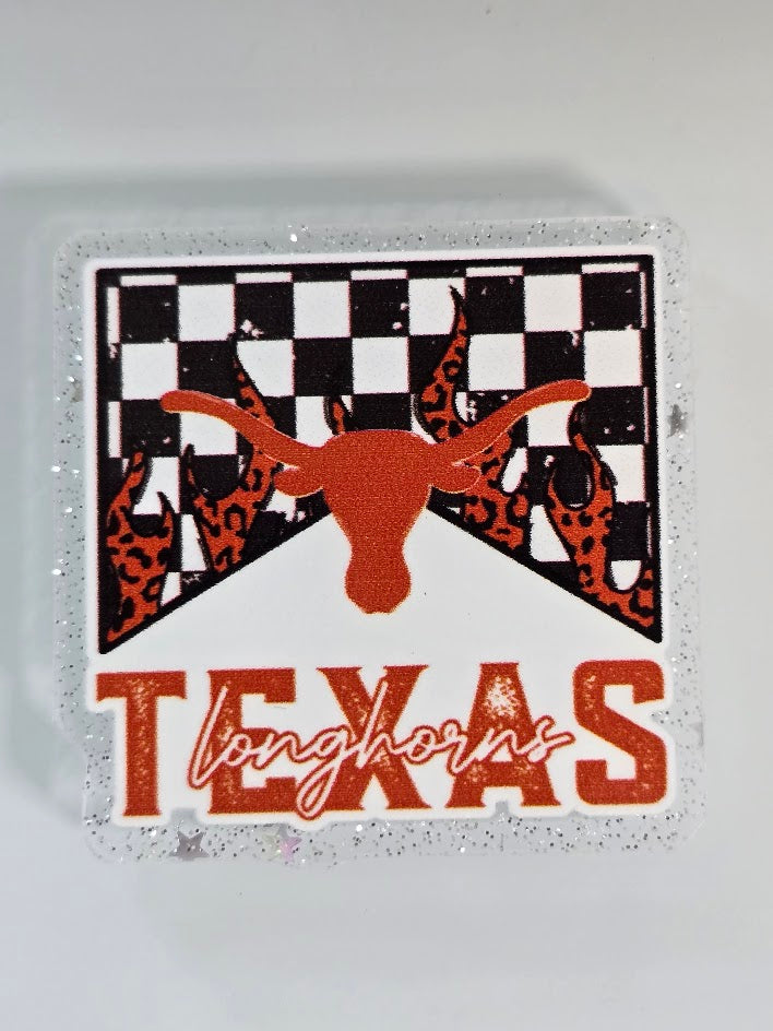 Acrylic Glitter Flatbacks - Texas Longhorns