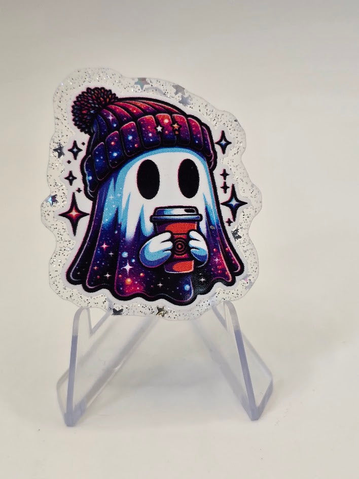 Acrylic Glitter Flatbacks - Ghost Galaxy Colored