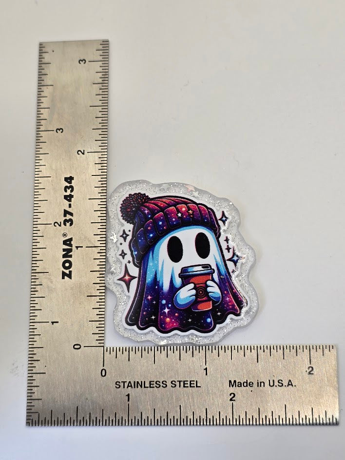 Acrylic Glitter Flatbacks - Ghost Galaxy Colored