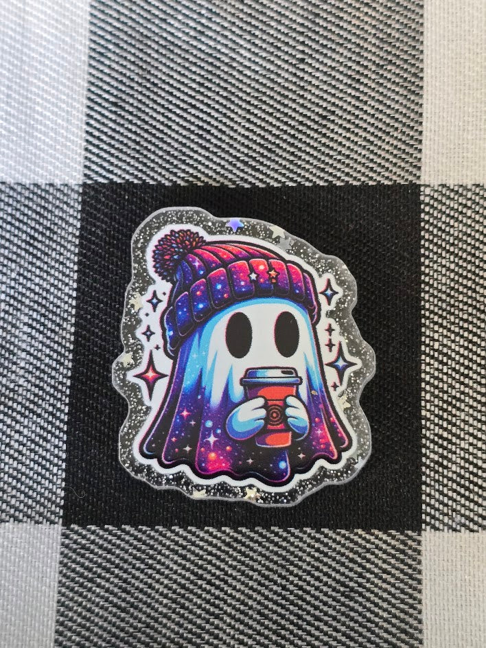 Acrylic Glitter Flatbacks - Ghost Galaxy Colored