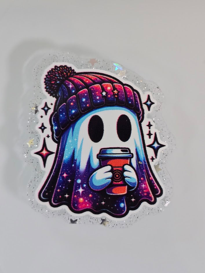 Acrylic Glitter Flatbacks - Ghost Galaxy Colored