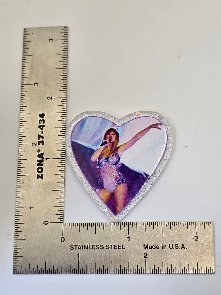 Acrylic Glitter Flatbacks - Taylor Swift Heart