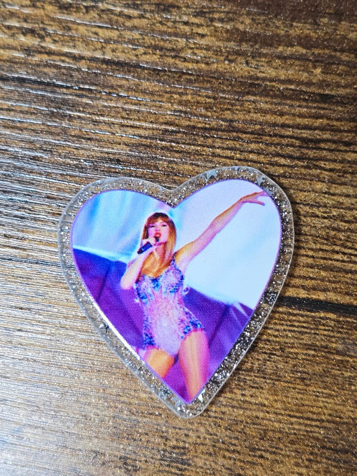 Acrylic Glitter Flatbacks - Taylor Swift Heart