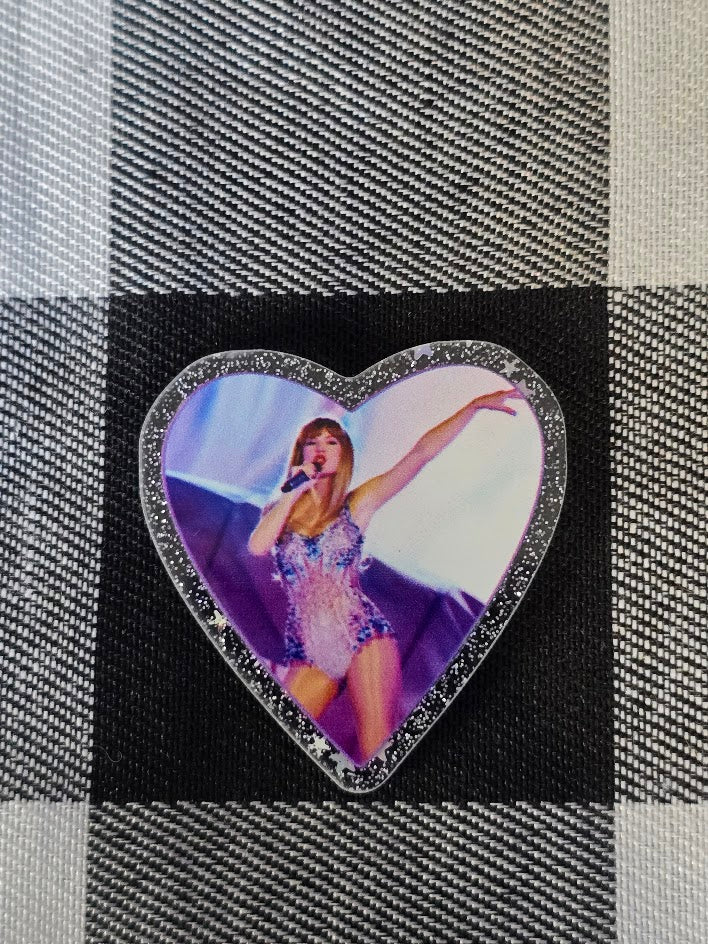 Acrylic Glitter Flatbacks - Taylor Swift Heart
