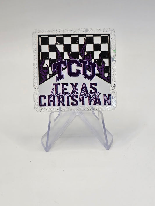 Acrylic Glitter Flatbacks - TCU Horned Frogs