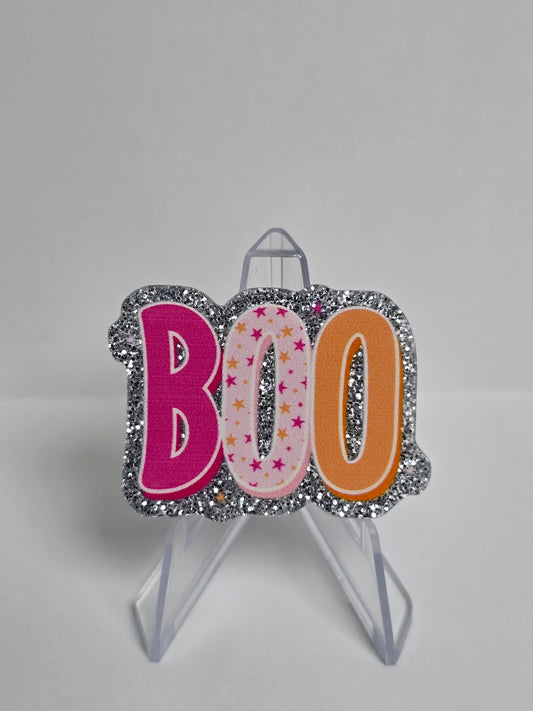 Acrylic Glitter Flatbacks-Boo