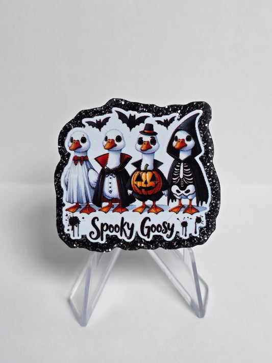 Acrylic Glitter Flatbacks - Spooky Goosy